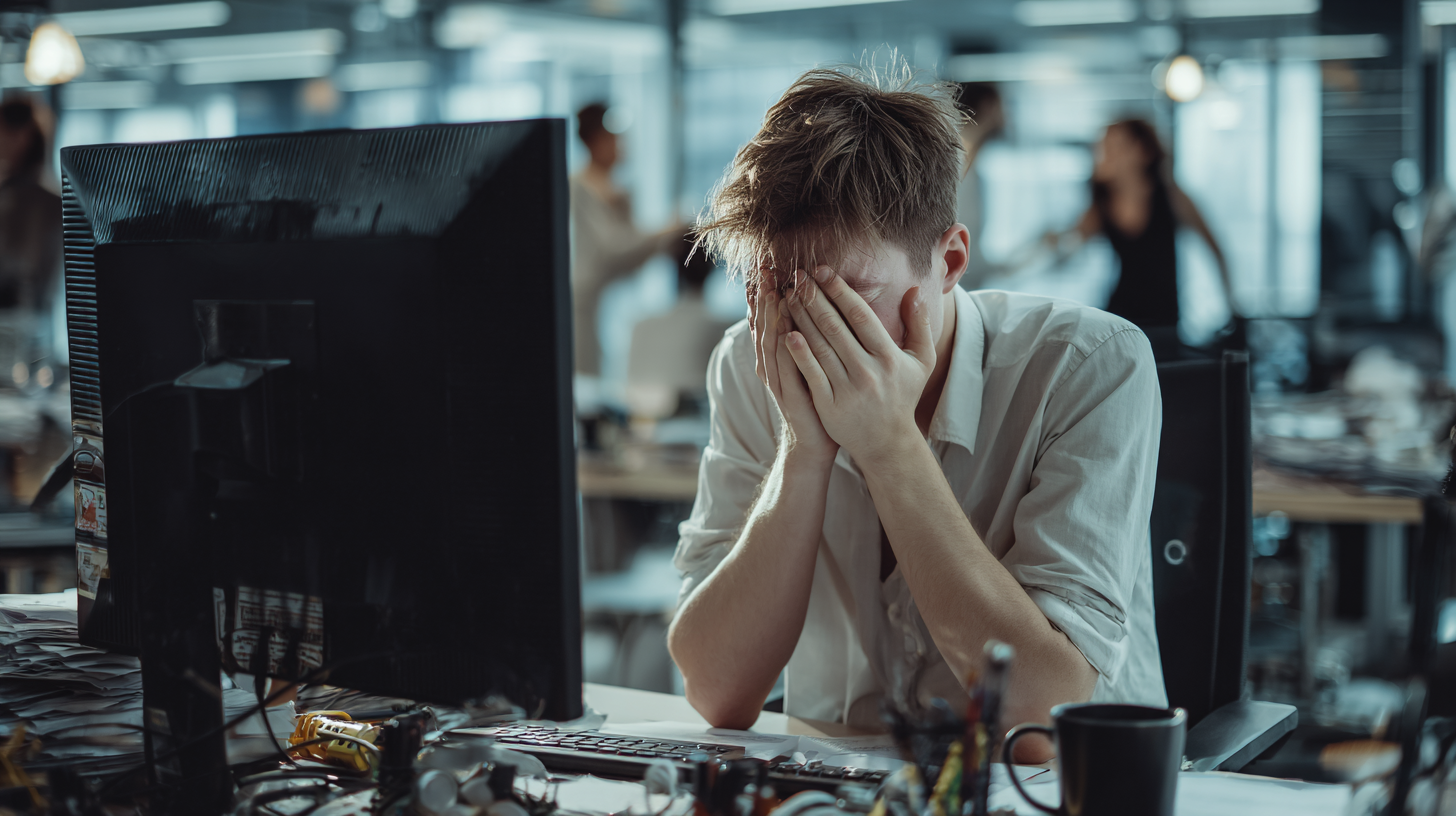 Иллюстрация: усталый сотрудник